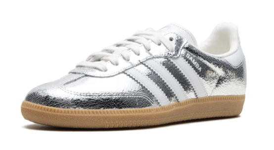 adidas Samba OG Women's Sneakers – Silver Metallic & White