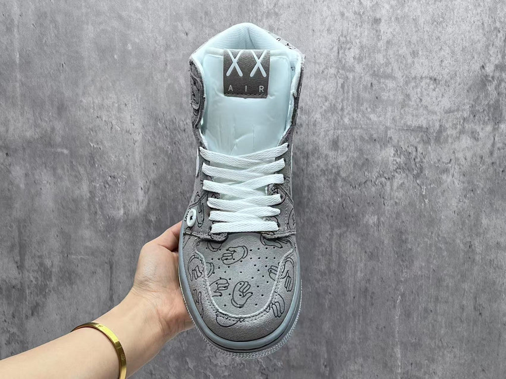 Air Jordan 1 Retro Angel Grey Graphic High-Top Sneakers