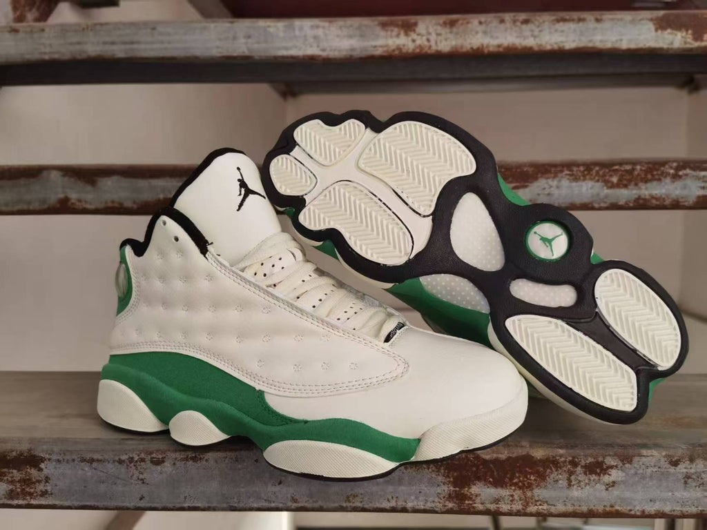 Air Jordan 13 Retro High-Top Sneakers – White & Green