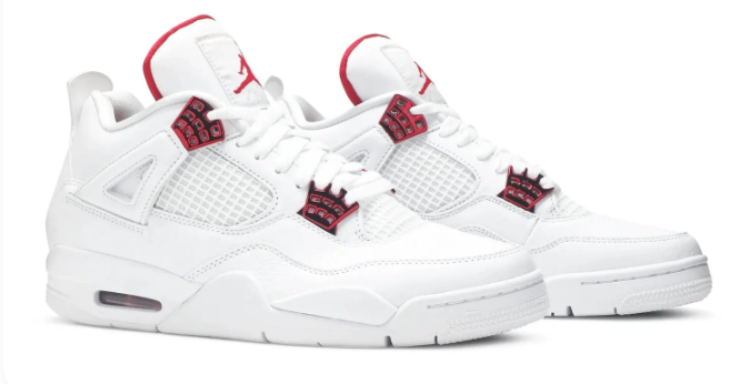 Air Jordan 4 Retro 'Red Metallic' – White & Red Sneakers