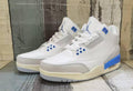 Air Jordan 3 Retro White, Grey & Blue Sneakers