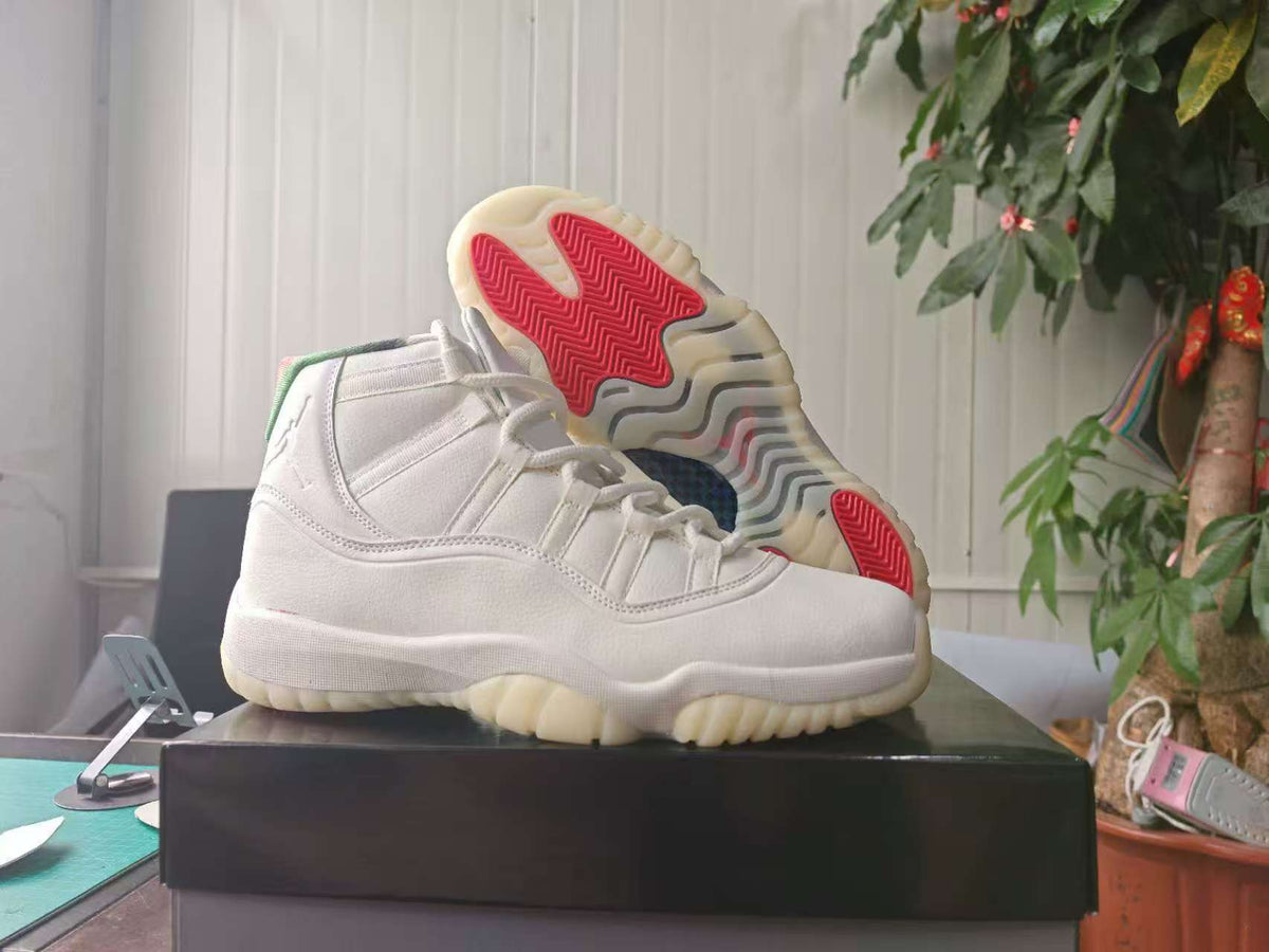 Air Jordan 11 Retro Sail & Off-White High-Top Sneakers