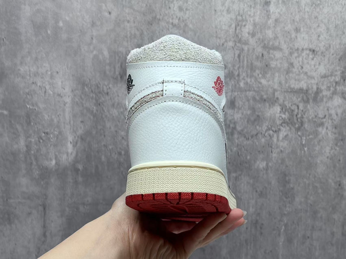 Air Jordan 1 Retro White & Cinnabar Red High-Top Sneakers