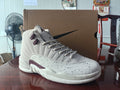 Air Jordan 12 Light Gray Sneakers with Speckled White Panels