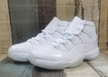 Air Jordan 11 White High-Top Sneakers with Glossy Overlays