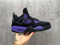 Air Jordan 4 Black & Purple Lace-Up Sneakers