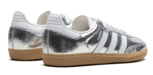 adidas Samba OG Women's Sneakers – Silver Metallic & White