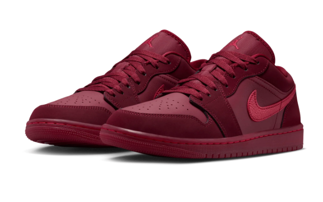 Air Jordan 1 Low SE Women's Sneakers “Valentine's Day” – Burgundy & Red