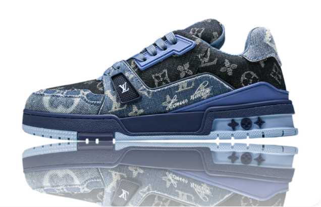 Trainer Low Sneakers – Monogram Denim Blue