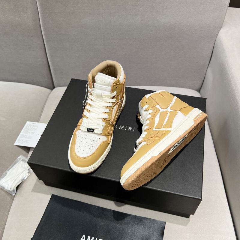 AMIRI Golden Tan & White High-Top Sneakers