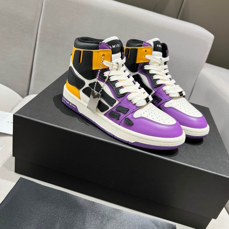 AMIRI Purple & Black High-Top Sneakers with Yellow Accents