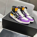 AMIRI Purple & Black High-Top Sneakers with Yellow Accents