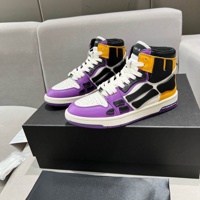 AMIRI Purple & Black High-Top Sneakers with Yellow Accents