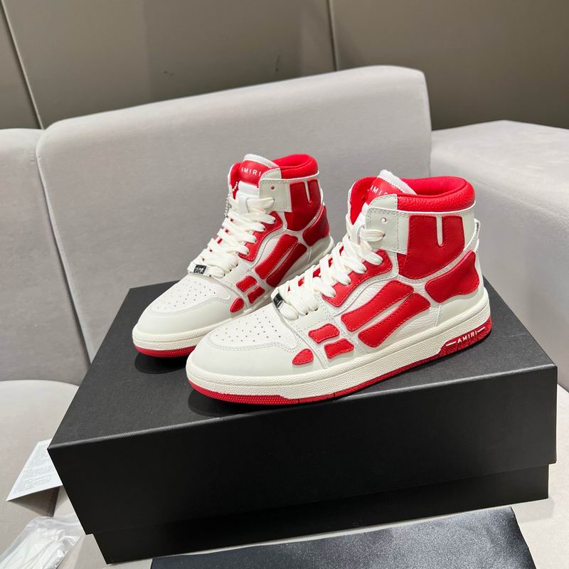 AMIRI Red & White High-Top Sneakers