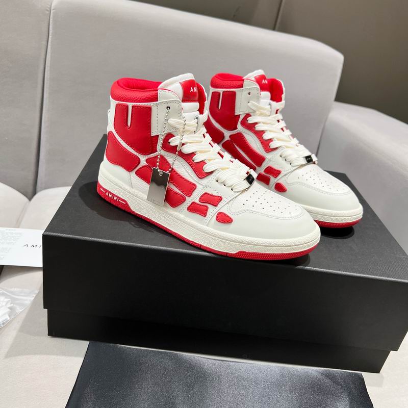 AMIRI Red & White High-Top Sneakers