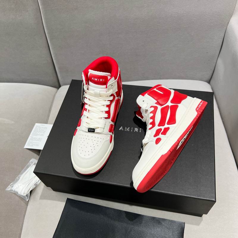 AMIRI Red & White High-Top Sneakers