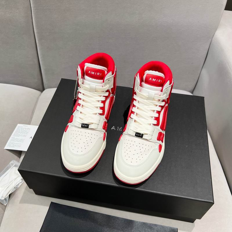 AMIRI Red & White High-Top Sneakers