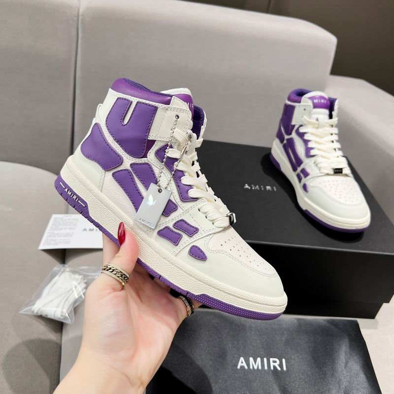 AMIRI Purple & White High-Top Sneakers