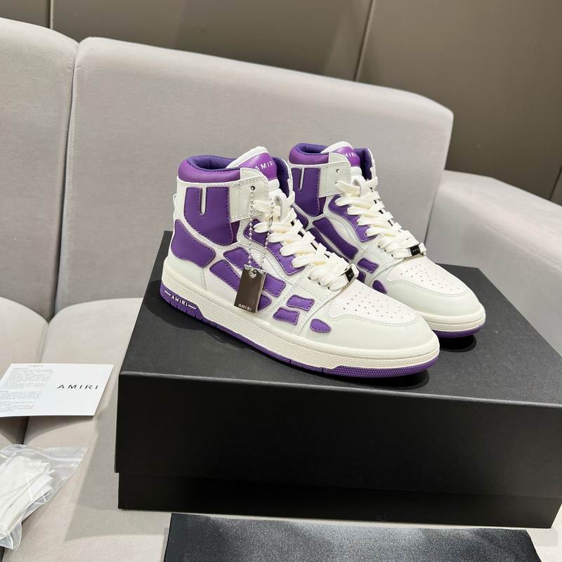 AMIRI Purple & White High-Top Sneakers