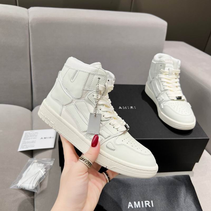 AMIRI White High-Top Sneakers with Silver-Tone Details