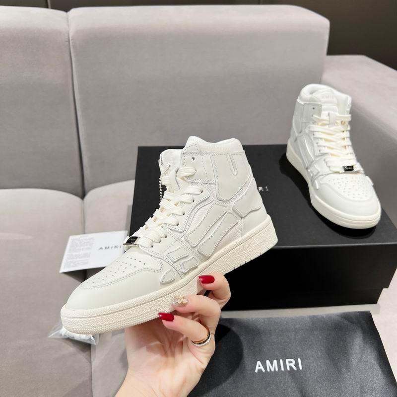 AMIRI White High-Top Sneakers with Silver-Tone Details