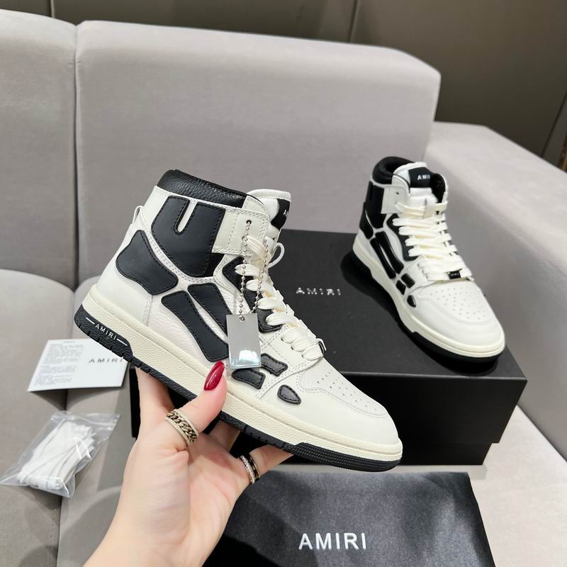 AMIRI Black & White High-Top Sneakers