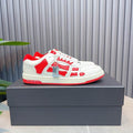 AMIRI White & Red Skeleton Low-Top Sneakers