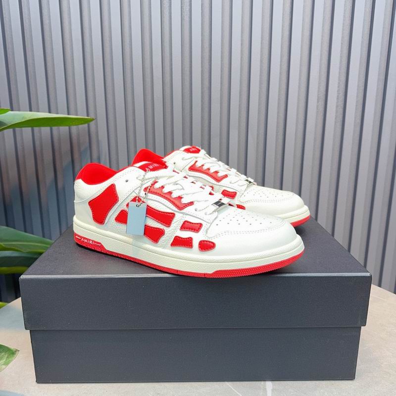 AMIRI White & Red Skeleton Low-Top Sneakers