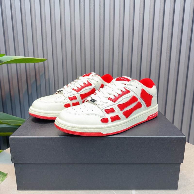AMIRI White & Red Skeleton Low-Top Sneakers