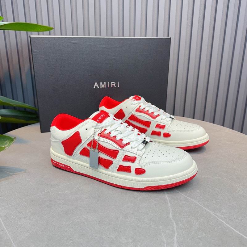 AMIRI White & Red Skeleton Low-Top Sneakers