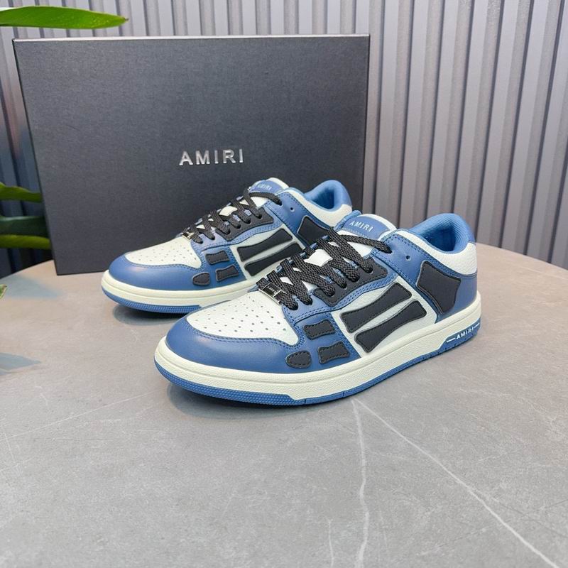 AMIRI Blue, White & Black Skeleton Low-Top Sneakers