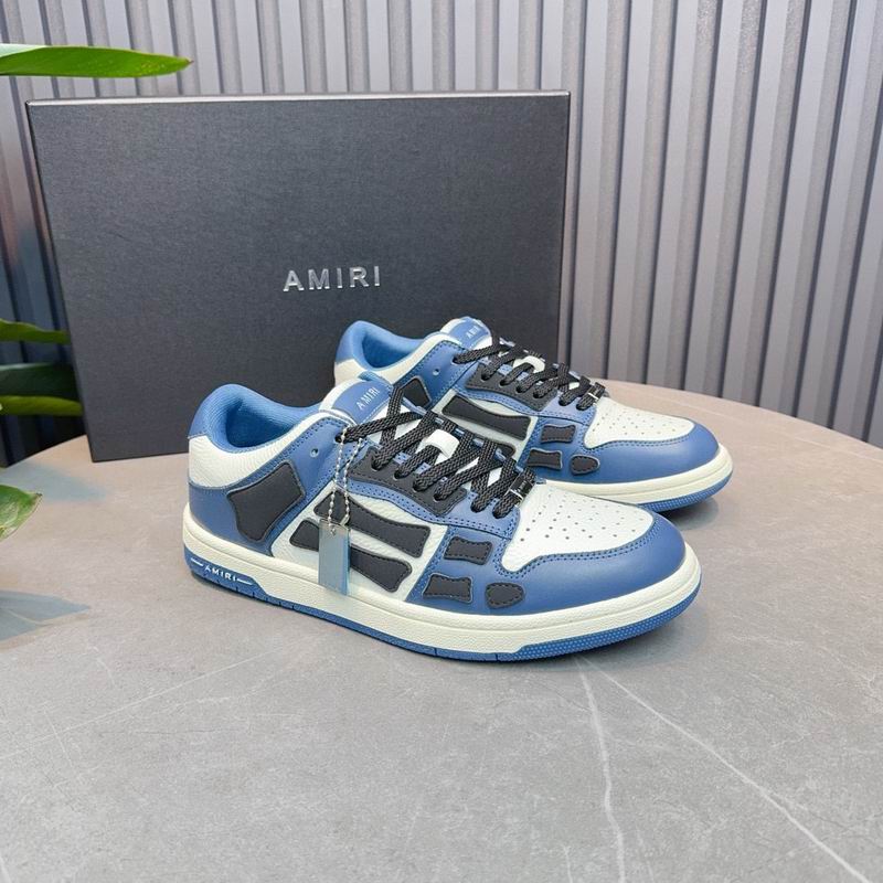 AMIRI Blue, White & Black Skeleton Low-Top Sneakers