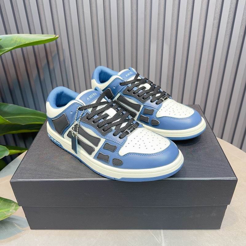 AMIRI Blue, White & Black Skeleton Low-Top Sneakers