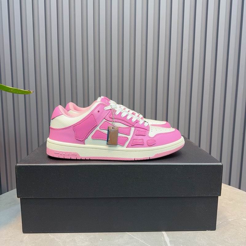 AMIRI Pink & White Skeleton Low-Top Sneakers