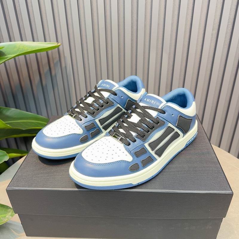 AMIRI Blue, White & Black Skeleton Low-Top Sneakers