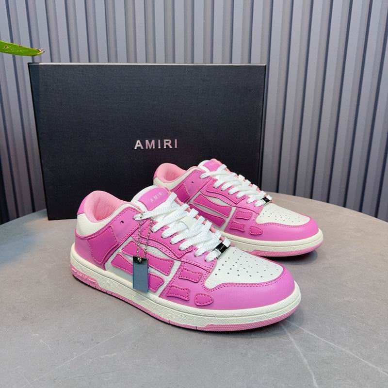 AMIRI Pink & White Skeleton Low-Top Sneakers