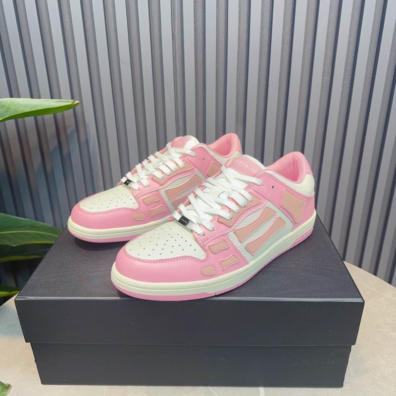 AMIRI Pink, White & Peach Skeleton Low-Top Sneakers