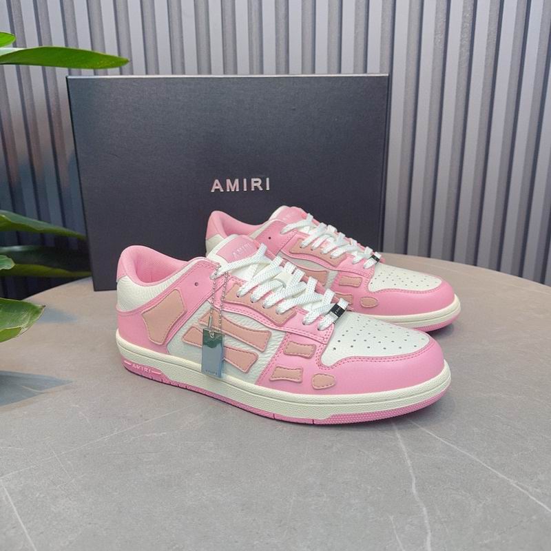 AMIRI Pink, White & Peach Skeleton Low-Top Sneakers