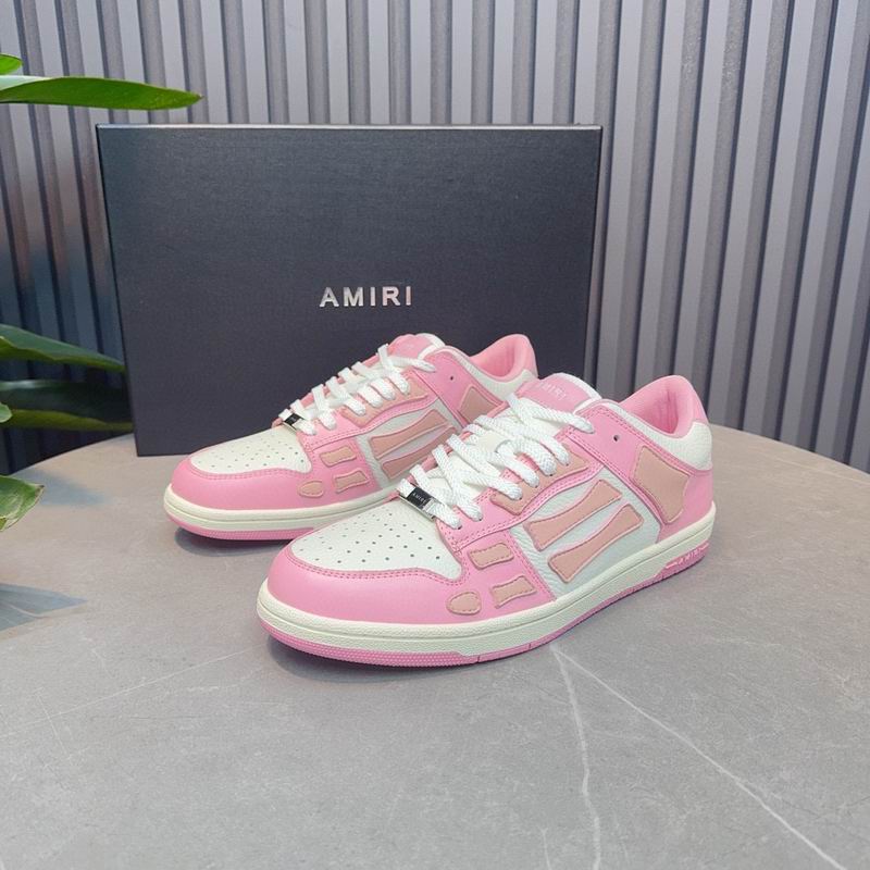 AMIRI Pink, White & Peach Skeleton Low-Top Sneakers