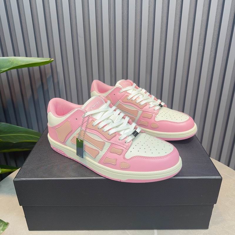 AMIRI Pink, White & Peach Skeleton Low-Top Sneakers