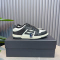 AMIRI Black & White Shimmer Skeleton Low-Top Sneakers