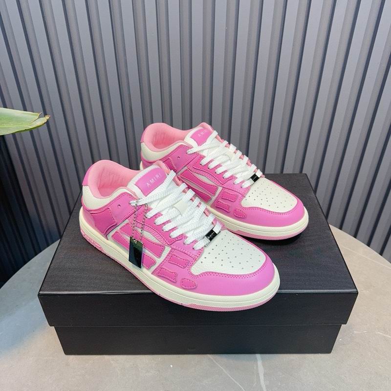 AMIRI Pink & White Skeleton Low-Top Sneakers