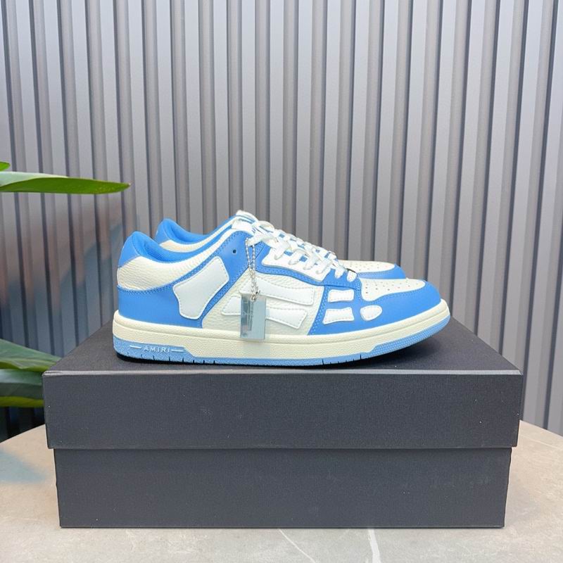AMIRI Bright Blue & White Skeleton Low-Top Sneakers