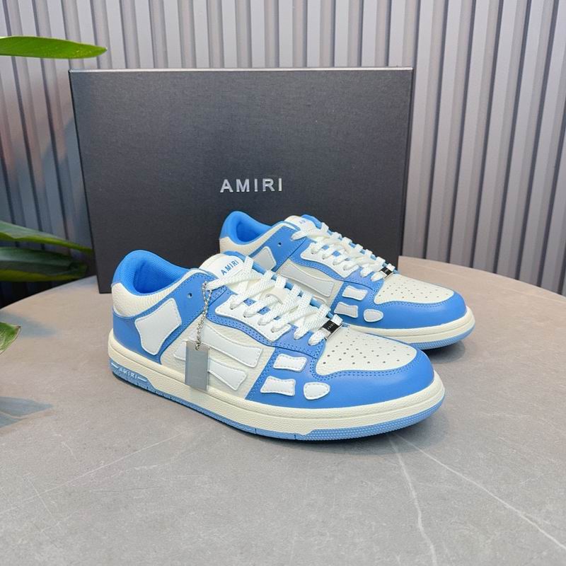 AMIRI Bright Blue & White Skeleton Low-Top Sneakers