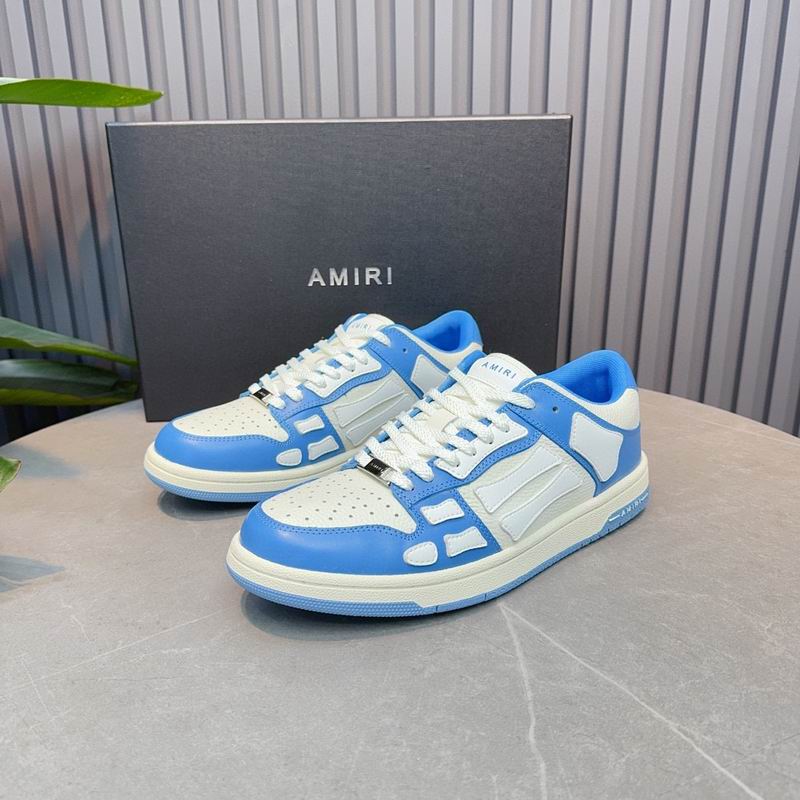 AMIRI Bright Blue & White Skeleton Low-Top Sneakers