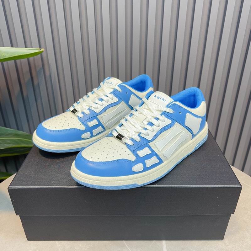 AMIRI Bright Blue & White Skeleton Low-Top Sneakers