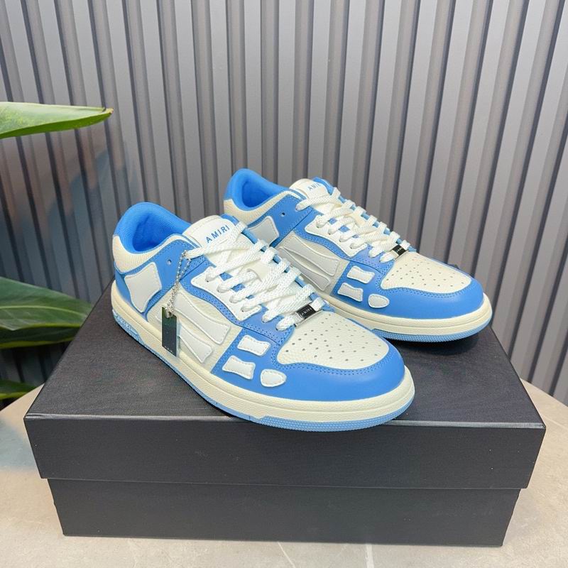 AMIRI Bright Blue & White Skeleton Low-Top Sneakers