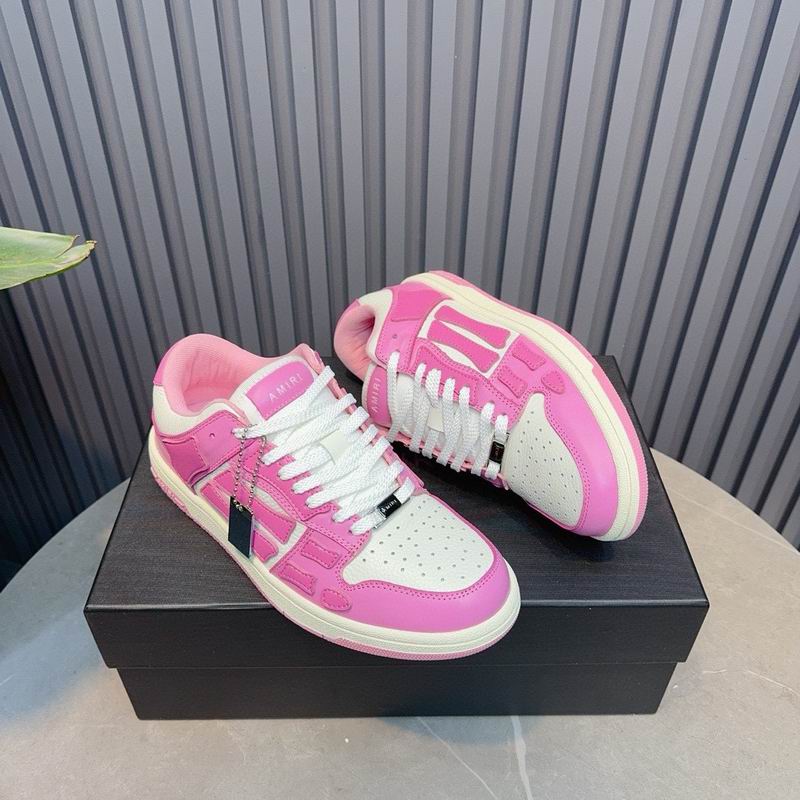 AMIRI Pink & White Skeleton Low-Top Sneakers