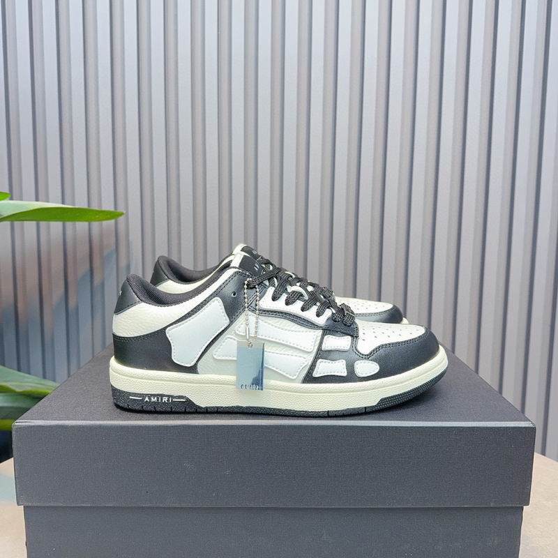 AMIRI Black & White Skeleton Low-Top Sneakers