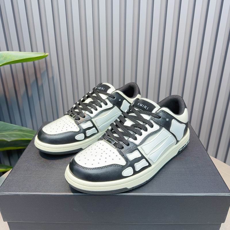 AMIRI Black & White Skeleton Low-Top Sneakers